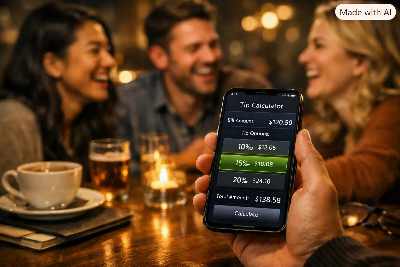 No More Awkward Mental Math: Calculate Restaurant Tips Instantly