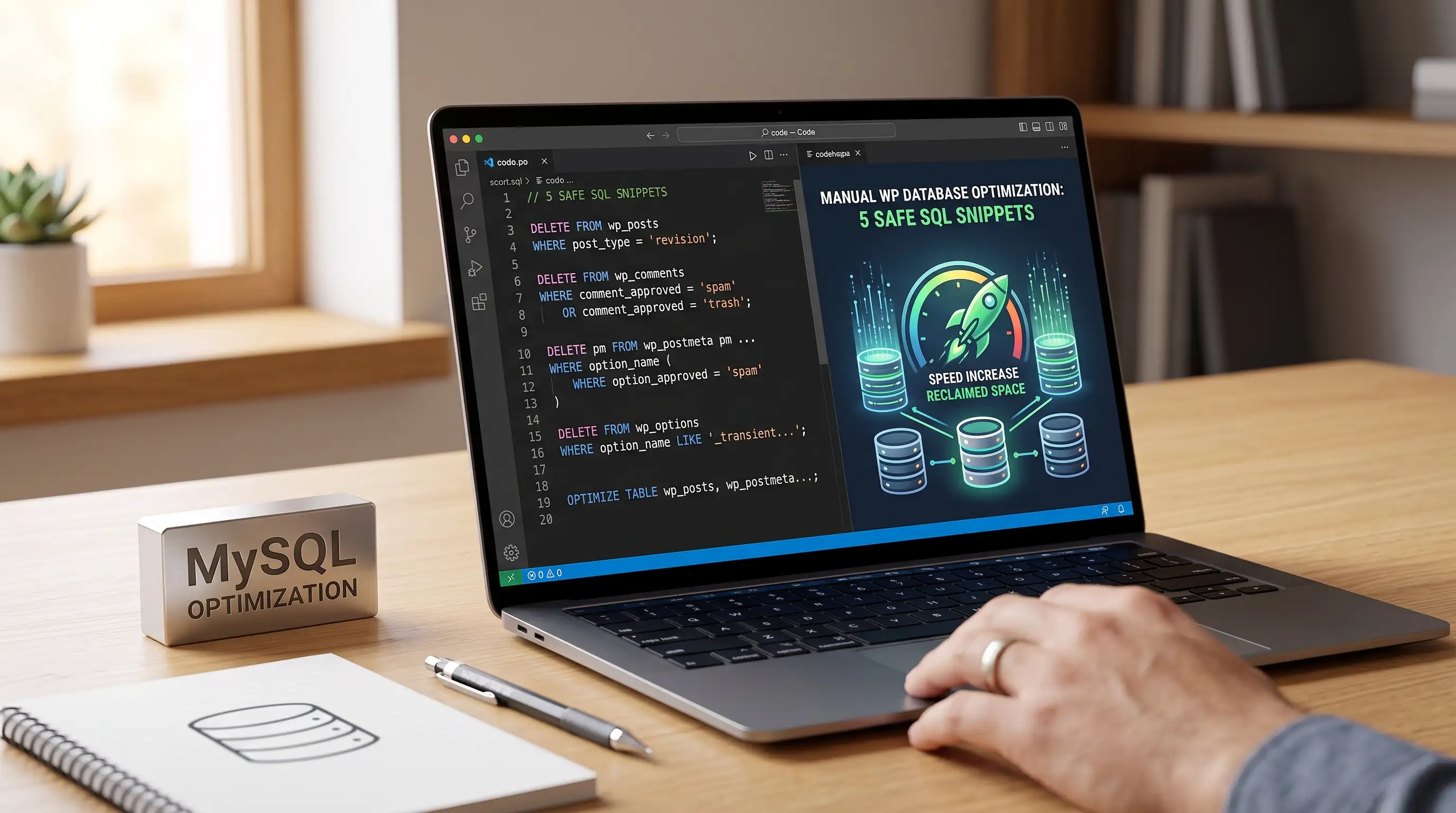 How to Optimize Your WordPress Database Without Plugins (5 Safe SQL Snippets)